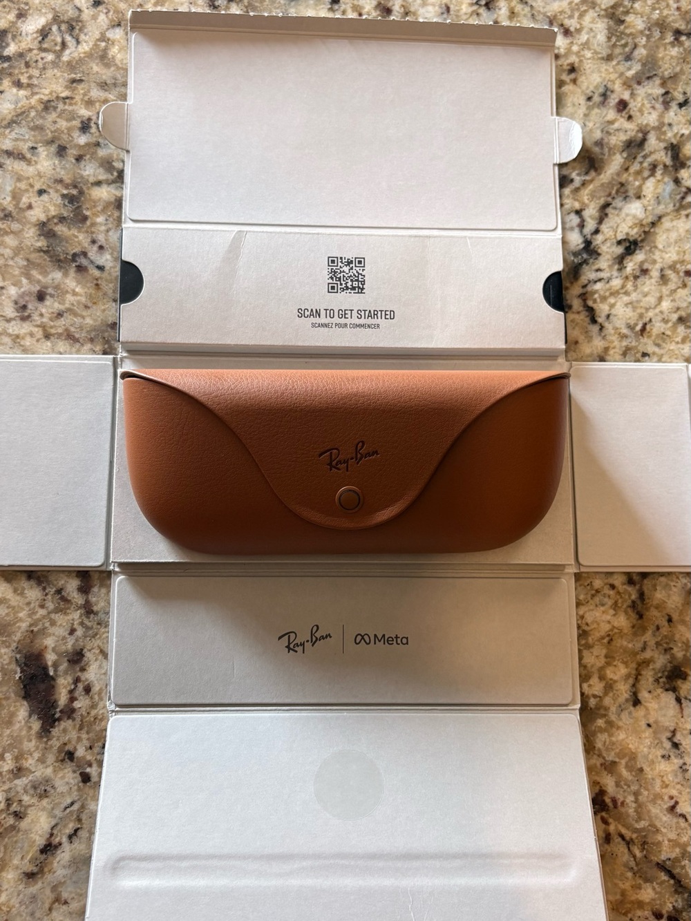 Ray-Ban Brown Leather Sunglasses Case